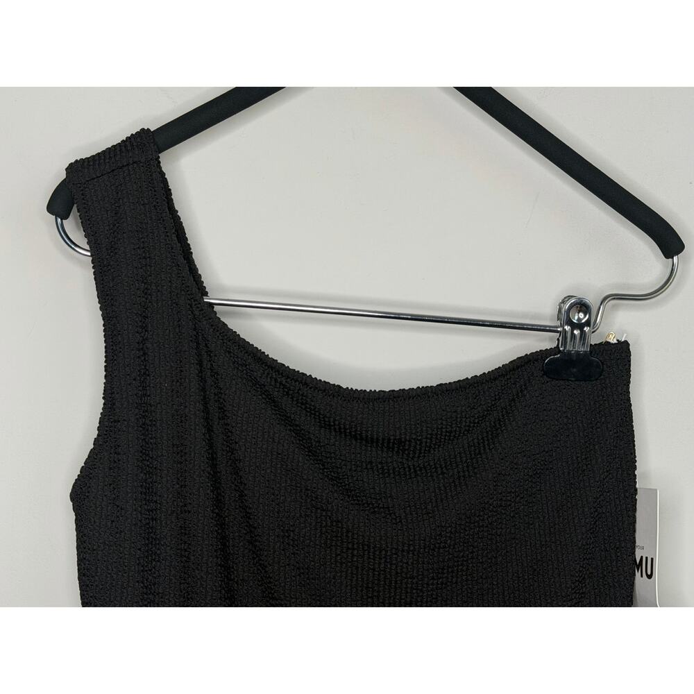 Show Me Your Mumu Anchor Textured One Shoulder Swimsuit Black Women's Size 1X - Picture 10 of 12